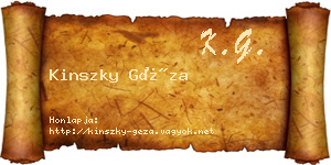 Kinszky Géza névjegykártya